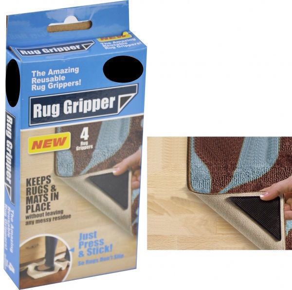 4x,RUG GRIPPERS Non Slip Reusable Carpet Mat Gripper Anti Skid Washable ...