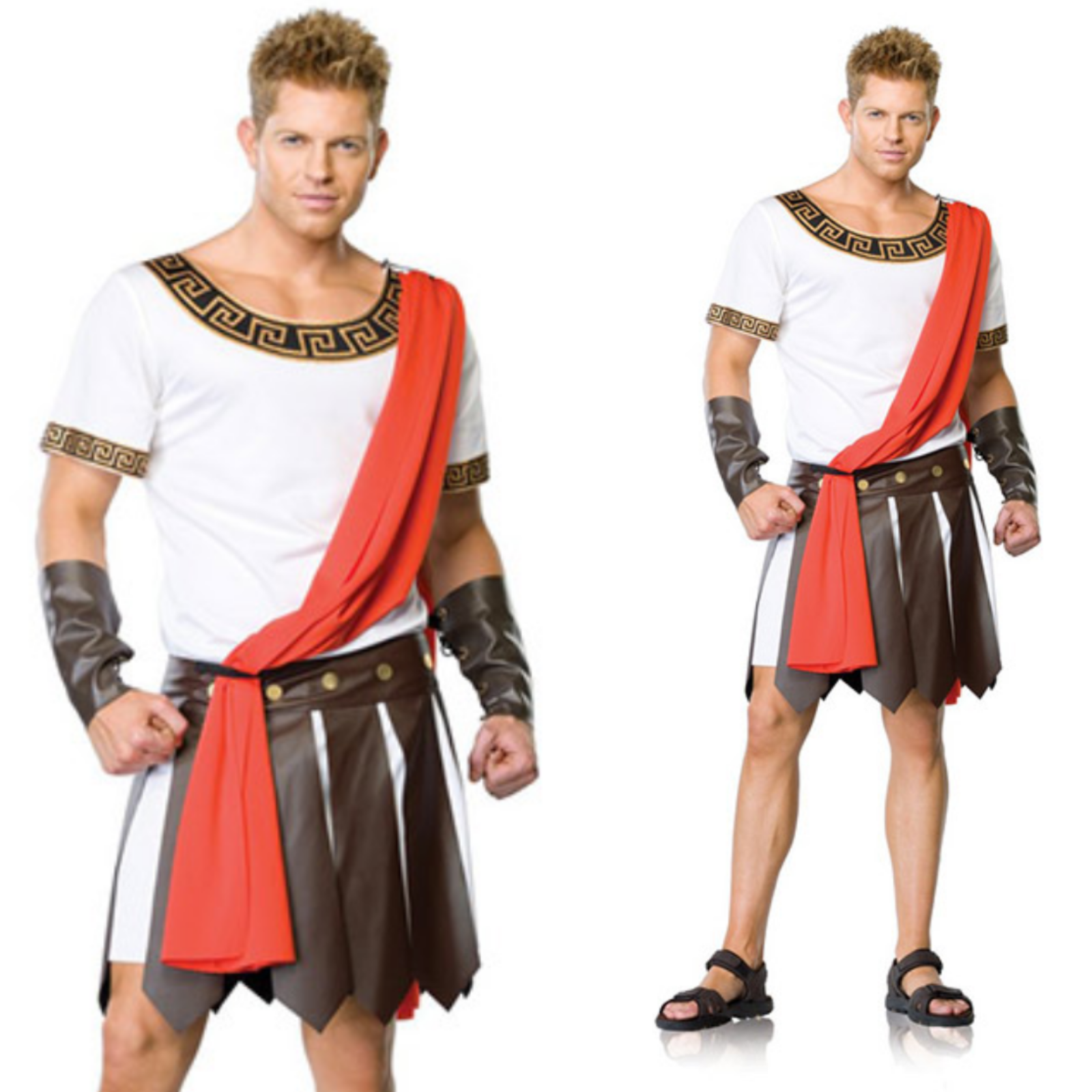 Mens CAESAR COSTUME Roman Fancy Dress Toga Emperor Greek Ancient Tunic ...