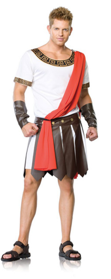 Mens CAESAR COSTUME Roman Fancy Dress Toga Emperor Greek Ancient Tunic ...