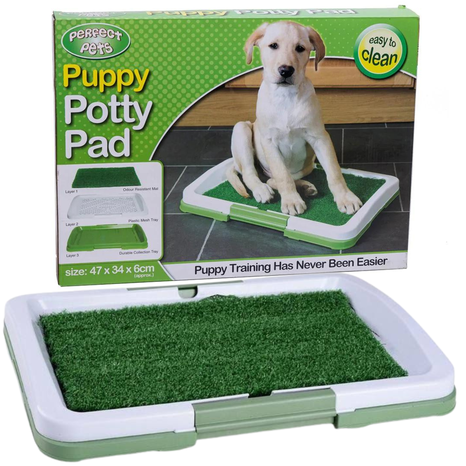 POTTY PATCH Dog Pet Training Grass Pad Portable Loo Toilet Large Mat
