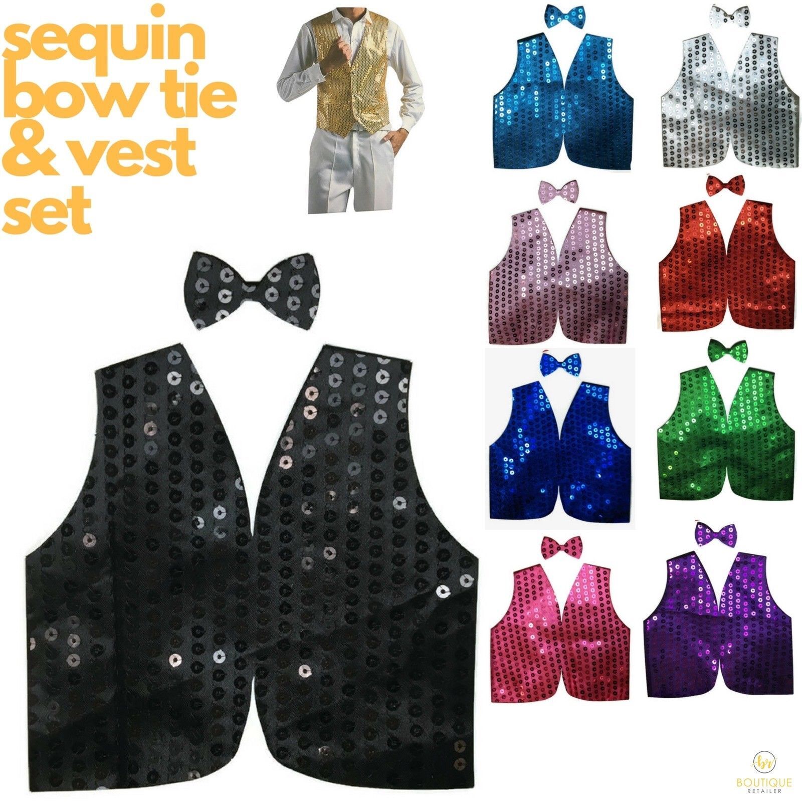 Mens,SEQUIN VEST Dance Costume Party Coat Disco Accessory Sparkle Waistcoat