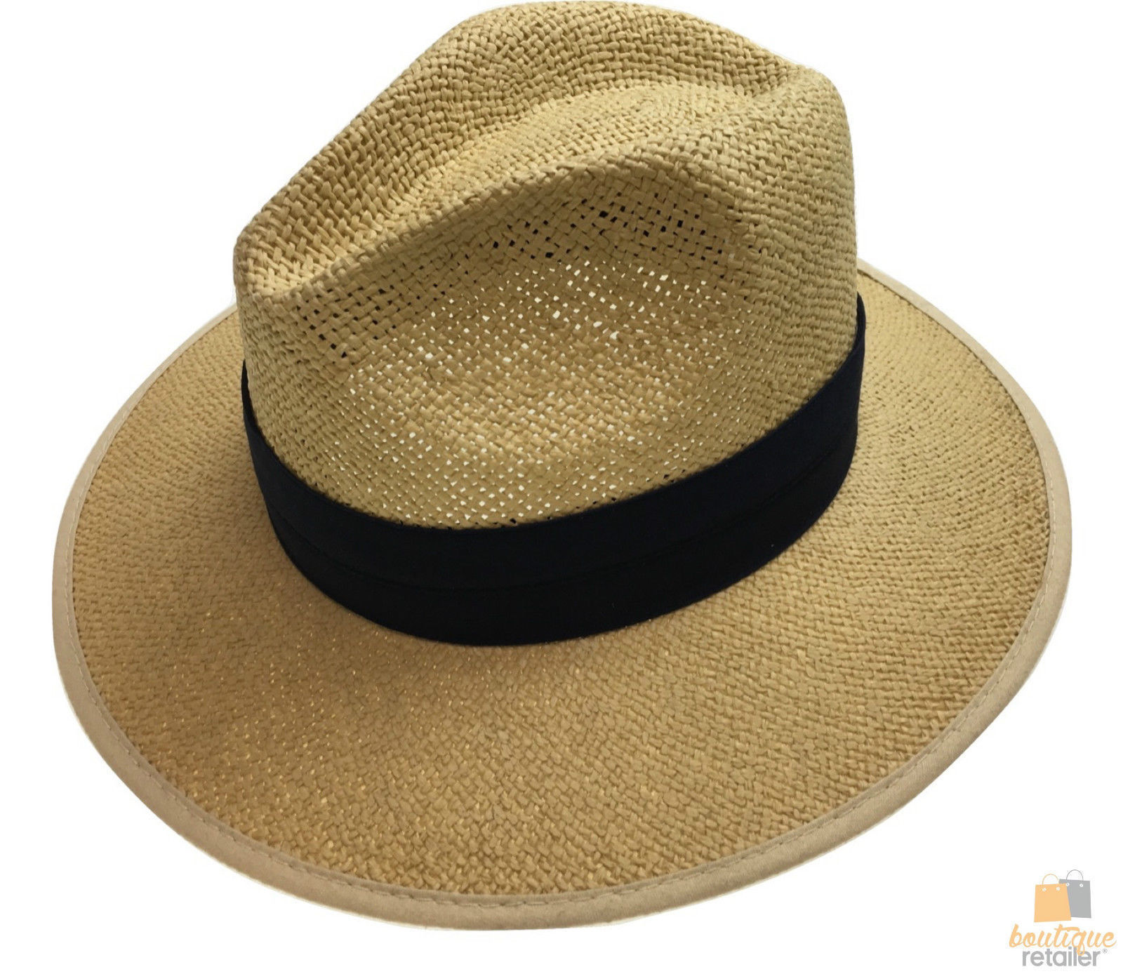 Fedora Panama Style Trilby Genuine Natural Straw Hat Cap