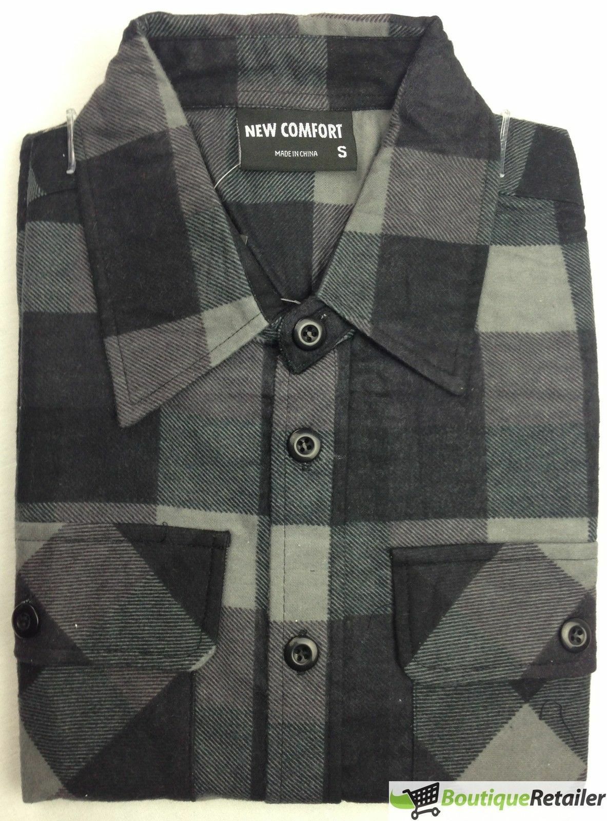 FLANNELETTE SHIRT 100% COTTON Mens Flannel Vintage Long Sleeve Classic ...