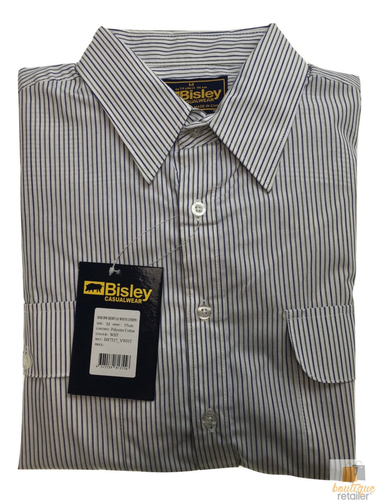 BISLEY LONG SLEEVE SHIRT Everyday Casual Business Work Cotton Blend ...