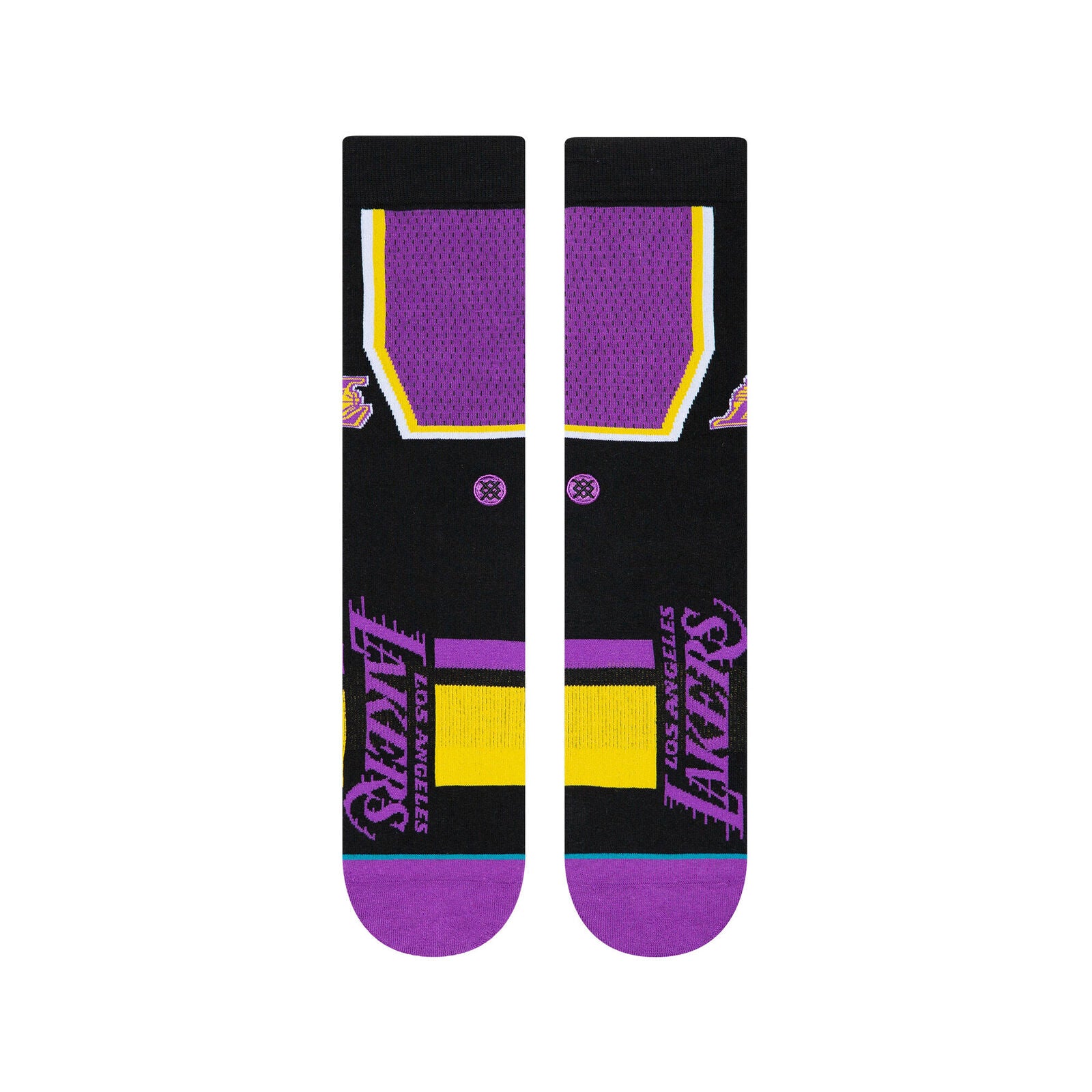 NBA Men's Los Angeles LA Lakers Basketball Shortcut Crew Socks Sports Purple Stance