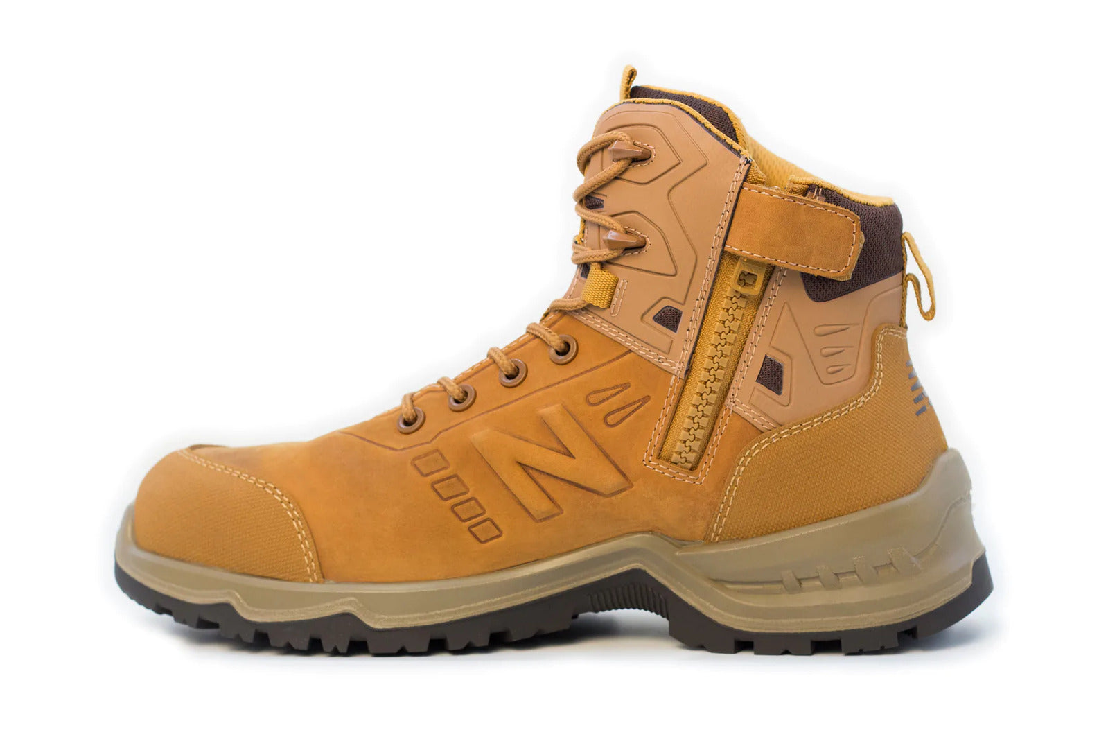 New,Balance Men's Contour Steel Toe Cap Safety Work Boots with Zip - Wheat