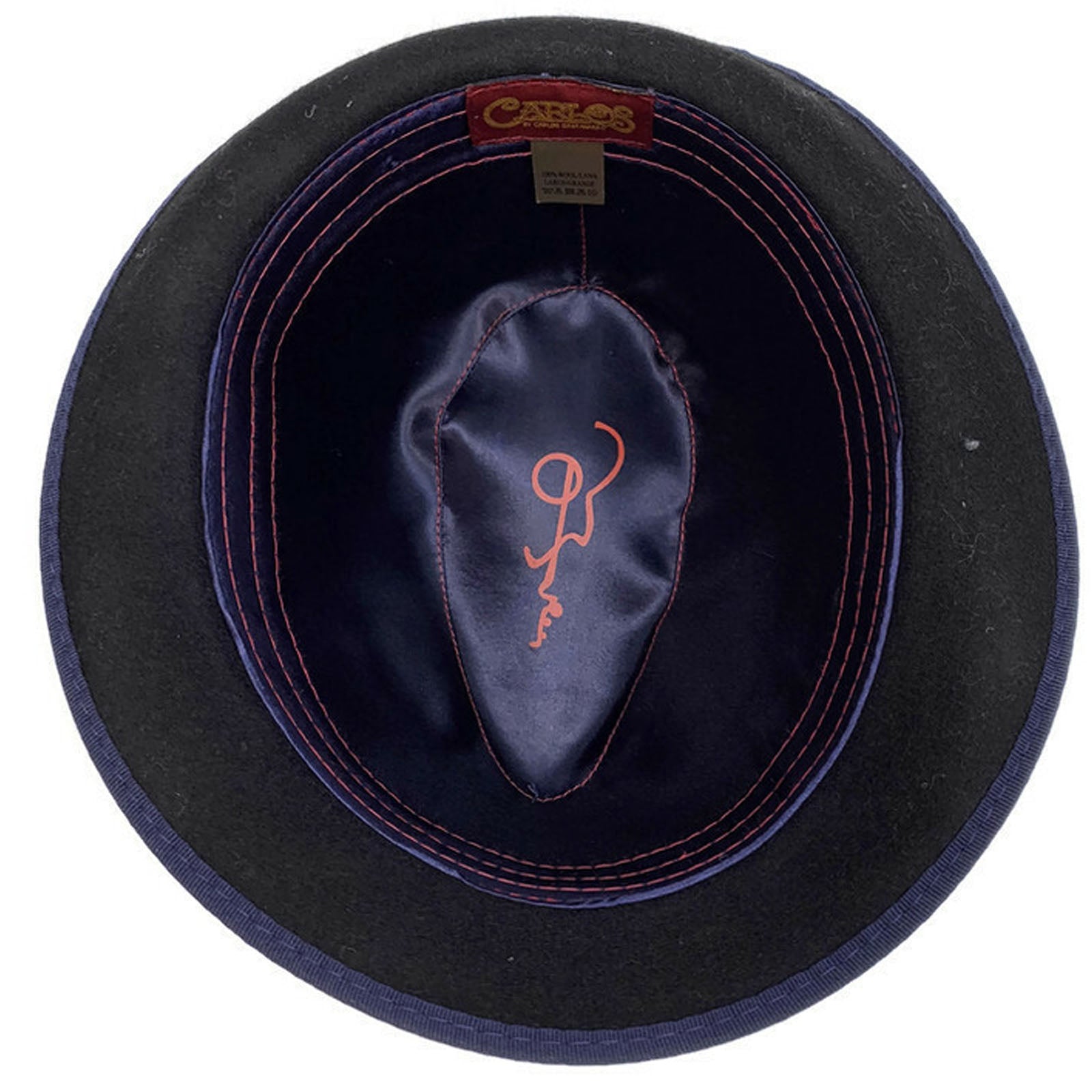 Carlos Santana 100 Wool Felt Soft Trilby Hat Music Note Black
