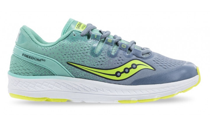 Saucony,Girls S-Freedom ISO Shoes Sneakers Runners Running - Grey/Teal