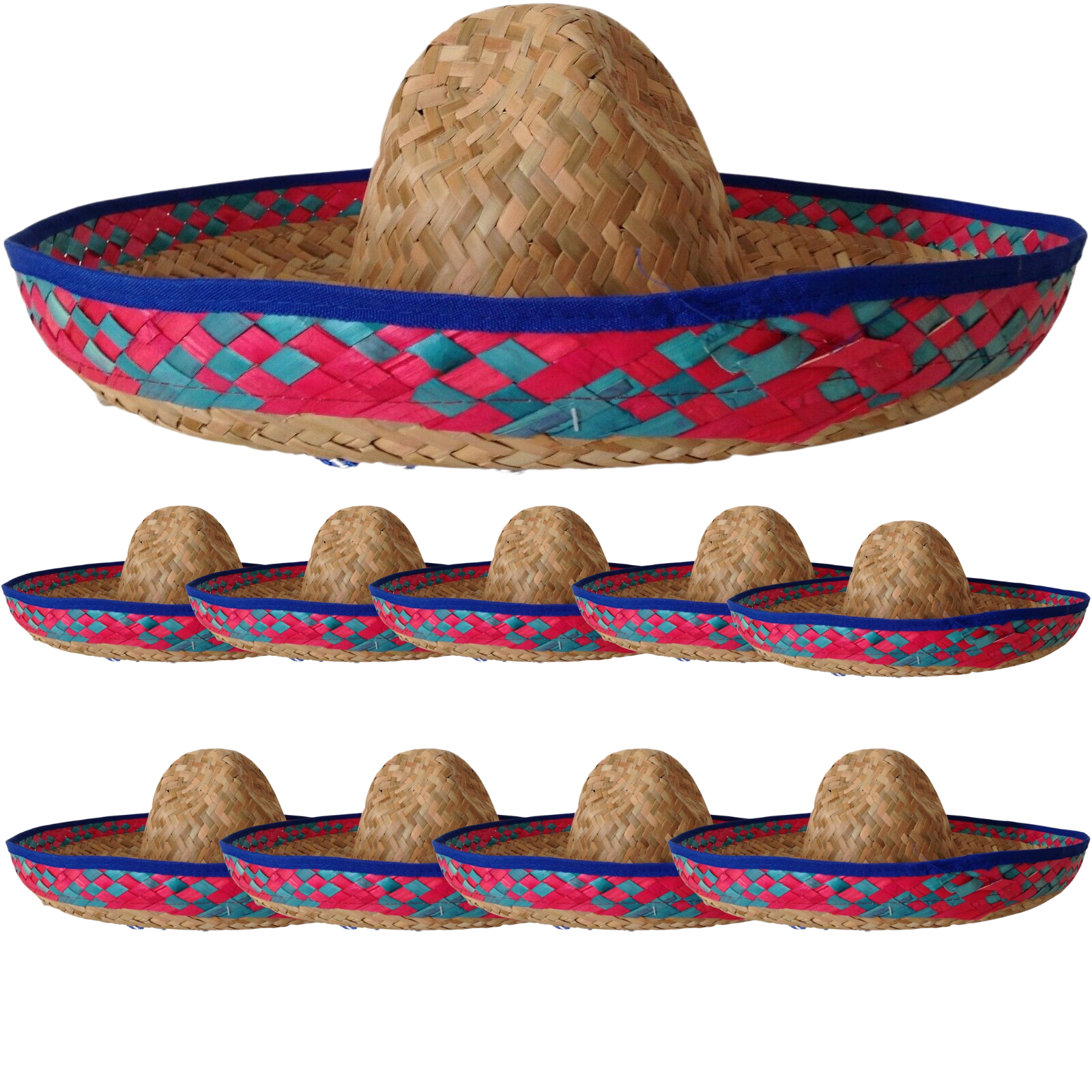 10x,Mexican SOMBRERO Fancy Dress Straw 