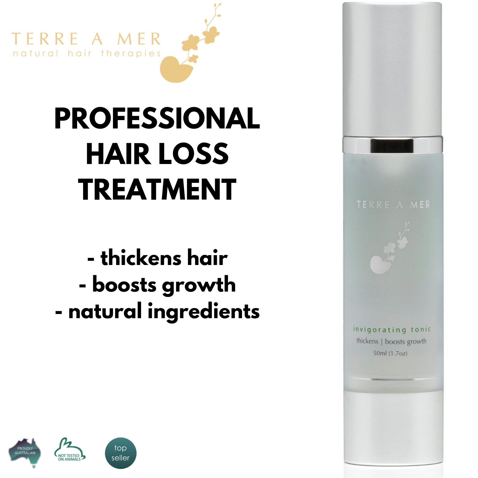 Terre A Mer Invigorating Hair Tonic Natural Hair Loss Spray Treatment