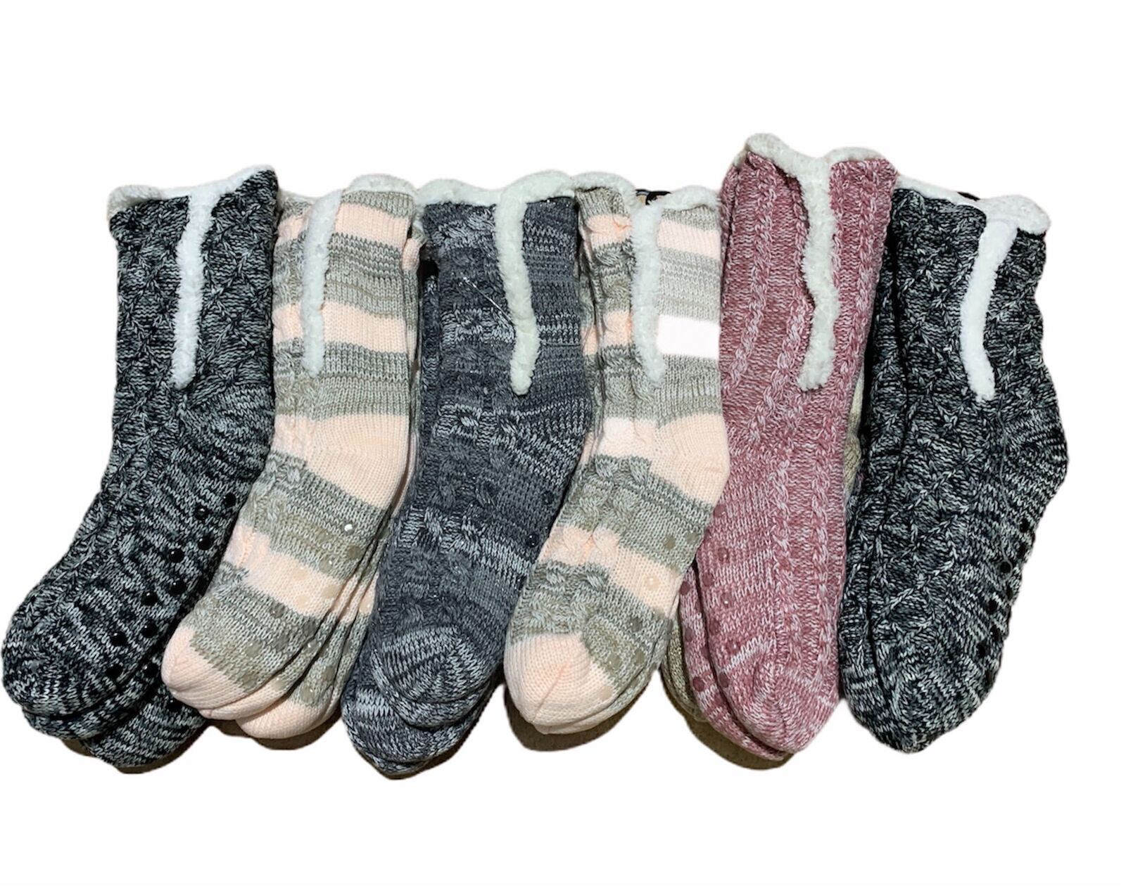 1 Pair Ladies Thick Fur Bed Socks Womens Sherpa Fluffy Non Slip Flamingo