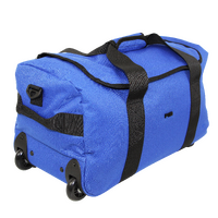 38 Litre FIB Trolley Bag Suitcase Sports Tote Gym Travel Duffle Duffel w/ Wheels - Blue