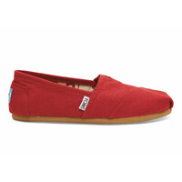 TOMS Womens Alpargata Classic Canvas Sneaker Shoes Espadrilles Slip On - Red