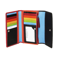 Giannotti Womens Rainbow Slimline Wallet Purse Ladies Card Holder - Black