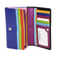 Giannotti Womens Rainbow Maxi Wallet Ladies Purse Card Holder - Blue
