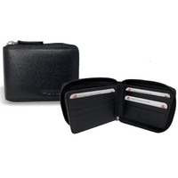 Futura Leather Zip Around Mens Genuine Leather Wallet w/ RFID Protection - Black