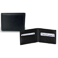 Futura Mens RFID Protected Slim Genuine Leather Wallet - Black