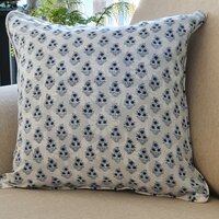Kolka Navy Boota Soft Cotton Voile Decorative Cushion High Quality - Ruby