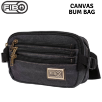 FIB Canvas Bum Bag w Belt Wallet Waist Pouch Travel Mobile Phone Military - Black