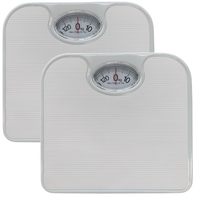 2x 130kg Mechanical Bathroom Scales Weight Checker Kilo Kg Kilograms - White