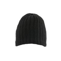 Dents Mens Lambswool Blend Knitted Beanie Hat - Black