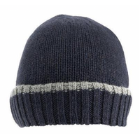 Dents Mens Knitted Hat w/ Turn Up Brim Warm Winter Ski - Navy / Slate