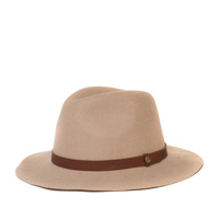 Goorin Bros Desert Rider Wool Fedora Hat Western Cowboy Style - Tan