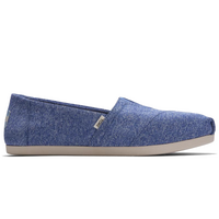 TOMS Womens Vallarta Alpargata Canvas Shoes Sneakers Espadrilles - Blue Melange Knit