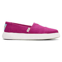 TOMS Womens Canvas Slip On Shoes Sneakers Flats Platform Espadrilles - Fuchsia Pink