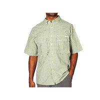 ExOfficio Men's Air Strip Micro Plaid Short Sleeve Shirt - Olive