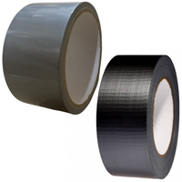 2x Cloth Tape 48mm x 6m Duct Gaffa Gaffer Blast Flexible Hardware - Black/Silver