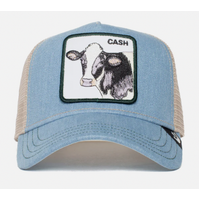 Goorin Brothers Mens Baseball Trucker Cap Hat Snapback The Cash Cow - Blue