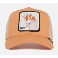 Goorin Brothers Mens Baseball Trucker Cap Hat Snapback The Flirty Bird - Coral