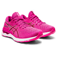 Asics Womens Gel Nimbus 24 Sneakers Running Shoes Runners - Fuchsia Red/White