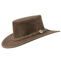Barmah Squashy Roo Hat Kangaroo Leather OUTBACK Brim Hickorystone Foldable