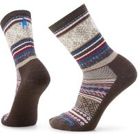 Smart Wool Mens Everyday Fair Isle Sweater Crew Socks - Chestnut - Medium