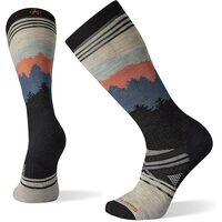 Smartwool PhD Ski Alpenglow Pattern Merino Wool Socks - Ash/Charcoal