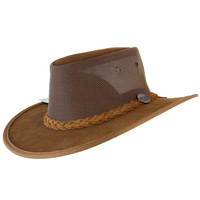 BARMAH Foldaway Cooler Hat Outback Cattle Suede - Hickory