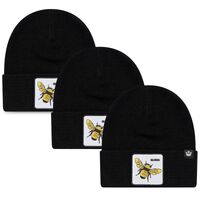 3x Goorin Buzzed Beanie Hat Warm Winter Ski Animal Series - Black