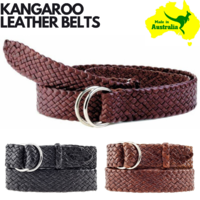 Queenslander Kangaroo Leather Belt Hand Plaited 32mm 1 1/4" - Handcrafted in Australia