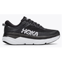 Hoka Womens Bondi 7 Wide Athletic Sneakers Runner Comfort Shoes-  Black/White