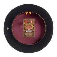 Laulhere Heritage Campan French Beret Hat 100% Merino Wool - Black
