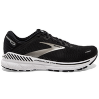 Brooks Womens Adrenaline GTS 22 Wide Sneakers Road Running Shoes - Black/White