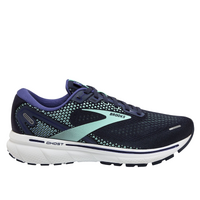 Brooks Womens Ghost 14 Sneakers Athletic Shoes Road Runners - Navy/Green