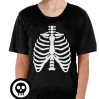 Adult Men's Women's Skeleton T Shirt Top Day Of The Dead Halloween Bones 