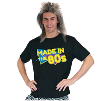 Made In The 80s Mens T Shirt Costume Party 1980s Fancy Dress Up Top - Black