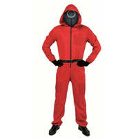 Adult Squid Game Costume Guard Tracksuit Halloween Cosplay Red - Circle