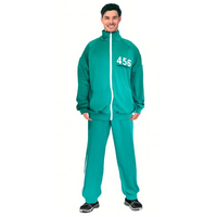 Adult Game Player Game Tracksuit Costume Party 456 Pants Jacket - Green/White