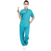 Female Doctor Costume Emergency Scrubs Nurse Halloween Medical Dress Party Womens