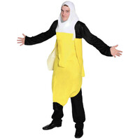 ADULT PEELED BANANA COSTUME Outfit Dress Up Party Halloween Funny Fruit